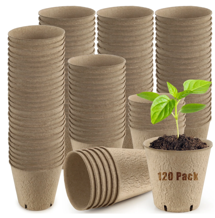 120 Pack Peat Pots for Seedlings, 3.15 Inch Biodegradable Seed Starter Planting Pots for Seedlings
